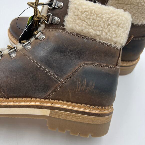 Alpine Design Holly Boots Brown Nubuck Leather Faux Shearling Ankle Booties - Picture 4 of 9